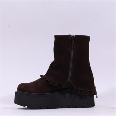 Marco Moreo Vale Rear Zip Wrapped Boot - Brown Suede